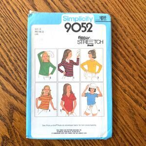 UNCUT Vintage 1970s Simplicity 9052 Sewing Pattern Womens XXS EASY Tops